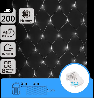 Cortina Luces Led Navidad Luz Fria 3m x1,5mt